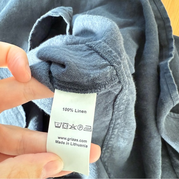 NWT Grizas Tunic 100% Linen Blue Lagenlook Asymmetrical Hem XL - Picture 12 of 14